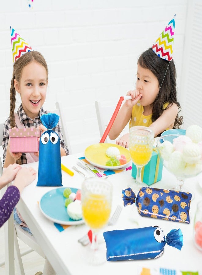 مارسبارك - ١٠٠ قطعة من مستلزمات حفلات الوحوش - أكياس هدايا كرتونية على شكل وحوش مع أربطة - ١٠.٨ × ٥ بوصة - أكياس سيلوفان زرقاء للبسكويت - أكياس حلوى ووجبات خفيفة لحفلات أعياد الميلاد - زينة لحفلات استقبال المولود الجديد - Image 5